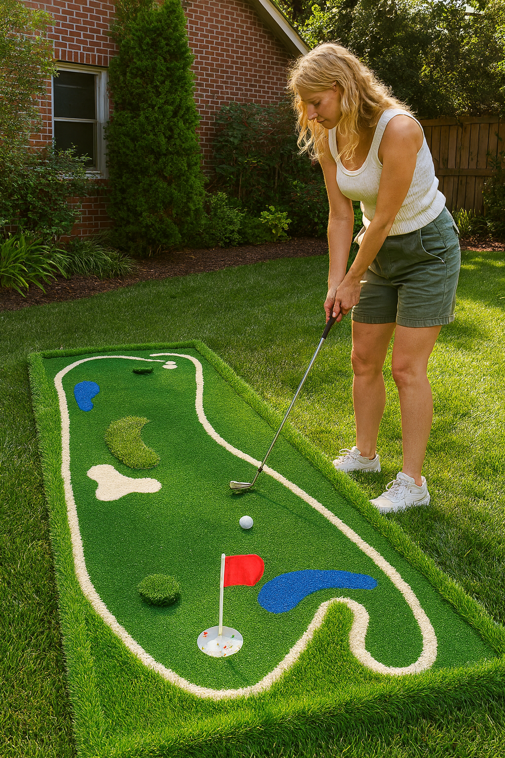 Indoor Mini Putting Green – Portable Golf Practice Mat with Flags & Cups